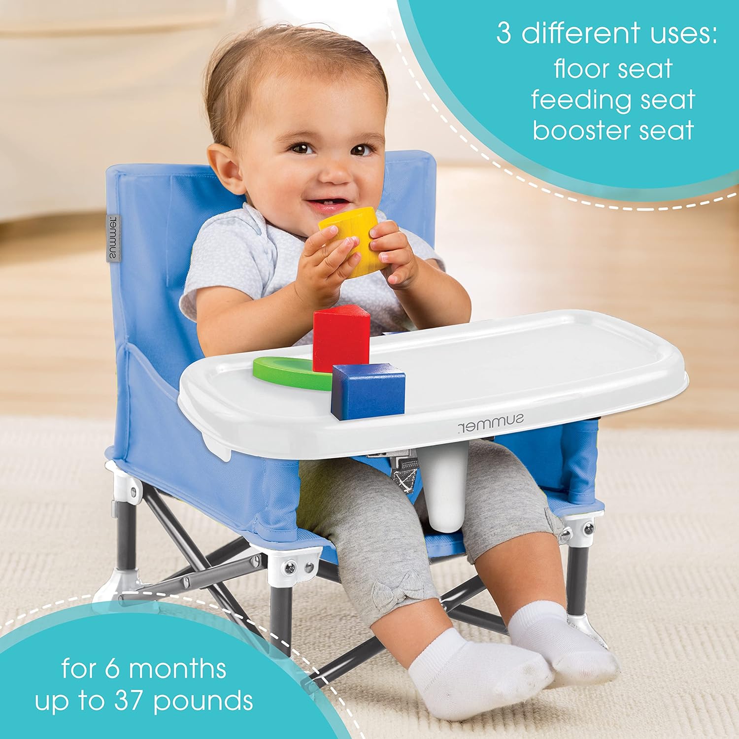Summer Pop ‘N Sit Portable Booster Chair, Green – Booster Seat for Indoor/Outdoor Use – Fast, Easy and Compact Fold - Image 2